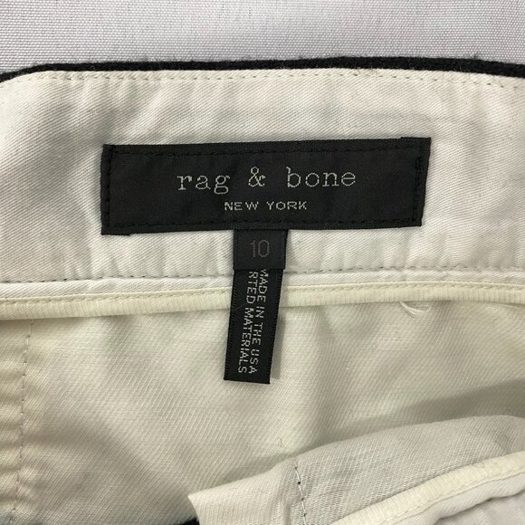 RAG & BONE BLACK WOOL BLEND HIGH RISE WIDE CROP LEG TROUSERS - 10 - Picture 3 of 10